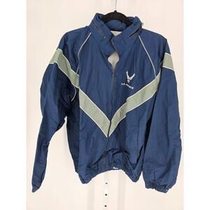 Vintage US Air Force Mens Sz MS Medium Short Zip Up Windbreaker Jacket Blue